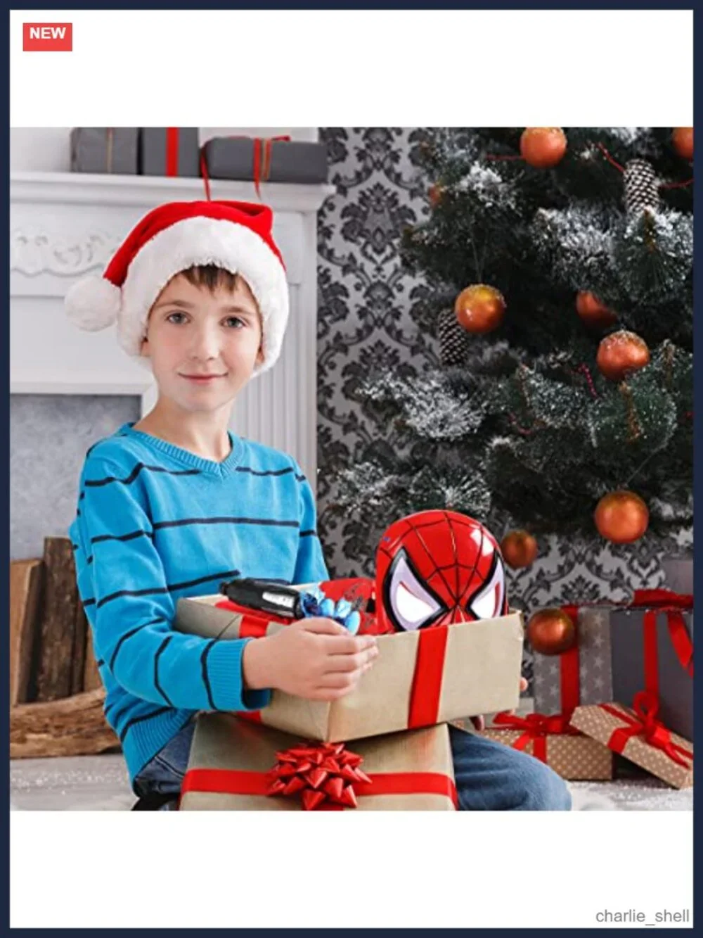 Kids Superhero Costume Set Cape LED Mask Web Shooter Felt Eye Mask